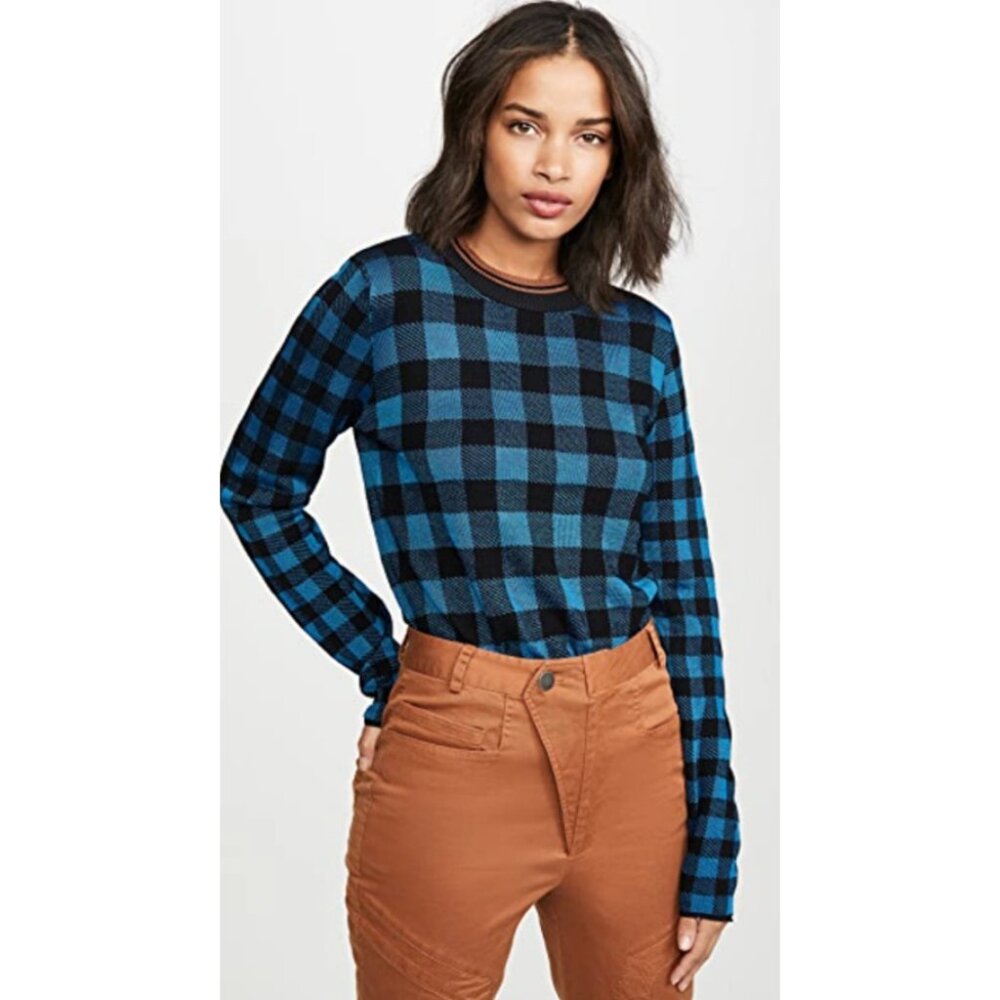 Scotch & Soda Maison Scotch High Neck Check Pattern Sweater In Combo V